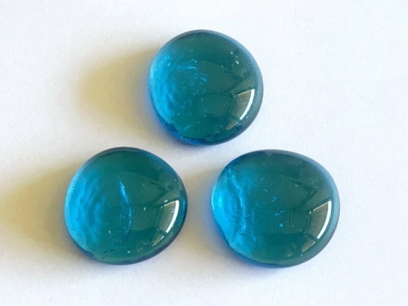 Glass Pebbles 28-30 mm Turquoise Petrol | 20 Kg | Glass Nuggets